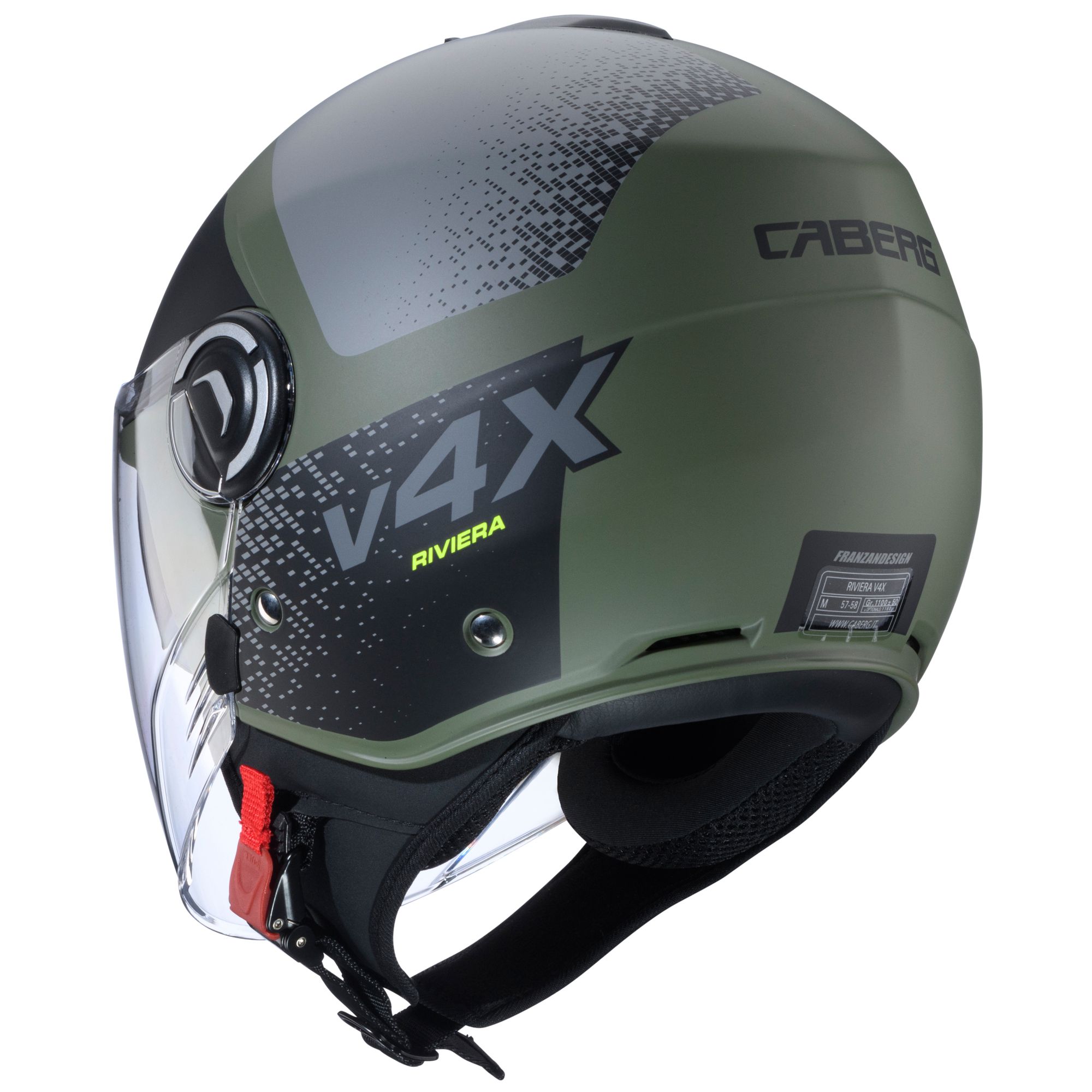 Caberg helmet Riviera V4 X Alpha matt-green/black-grey