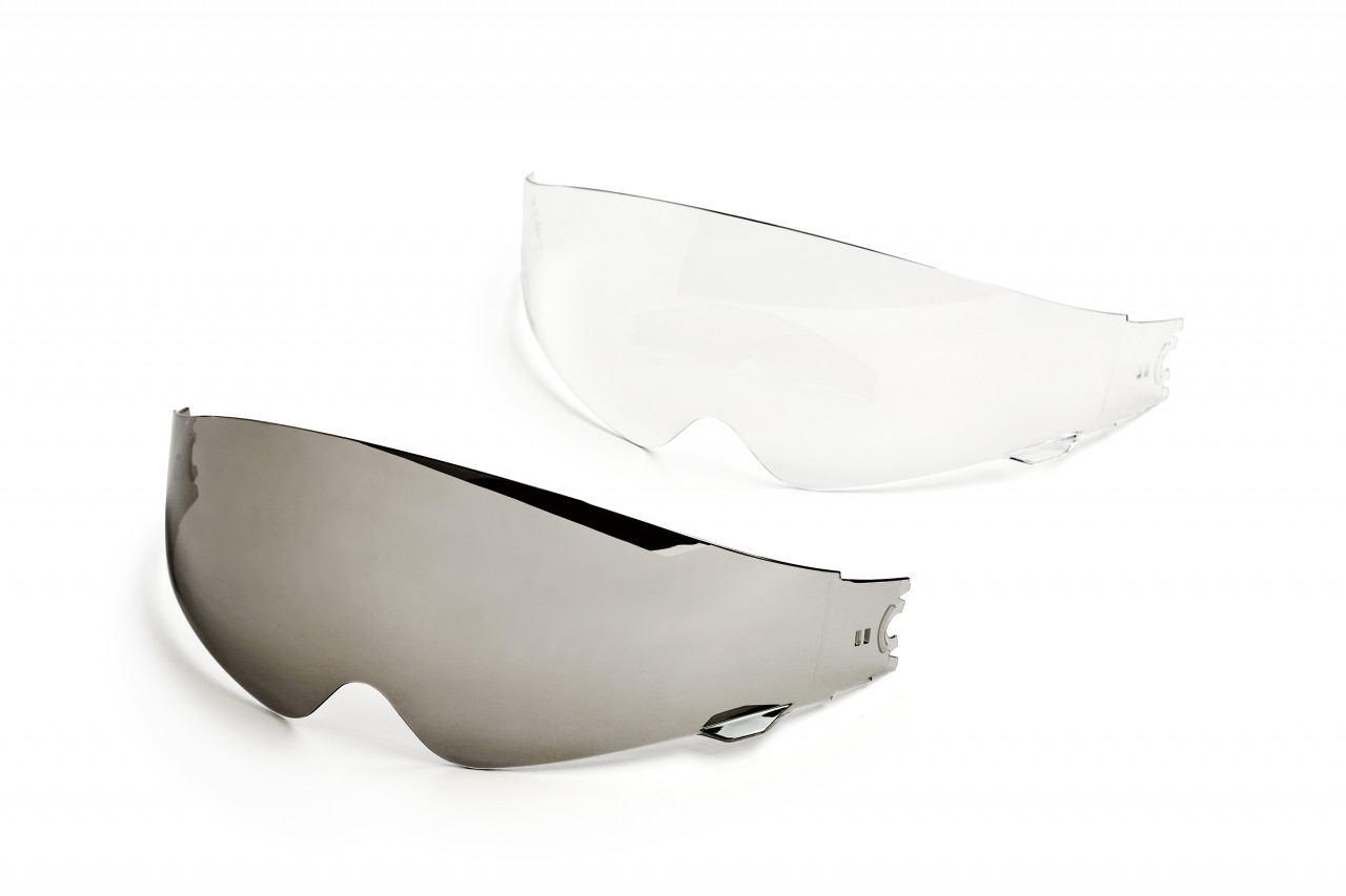 Helmo Milano inner visor, tinted (85%), scratch-resistant, anti-fog; all models feature a sliding inner visor