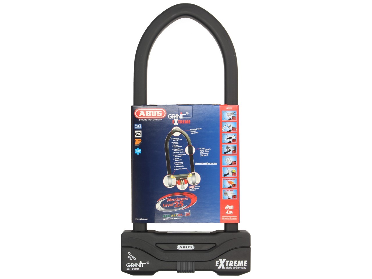 ABUS U-lock 310x111 Granit Extreme Plus 59 for Motorcycle, Scooter & Vespa