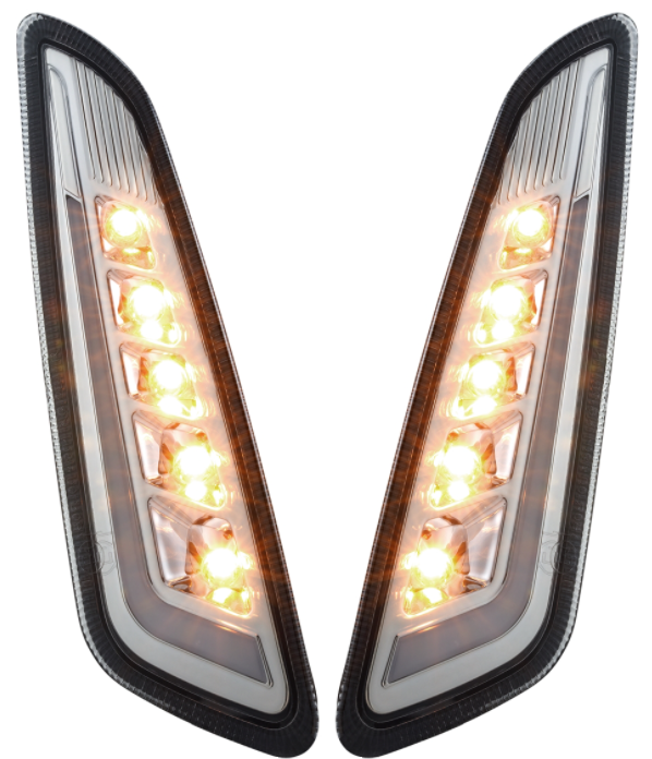 Turn signal kit front left/right for Vespa Primavera/Sprint 50cc 2T/4T, tinted