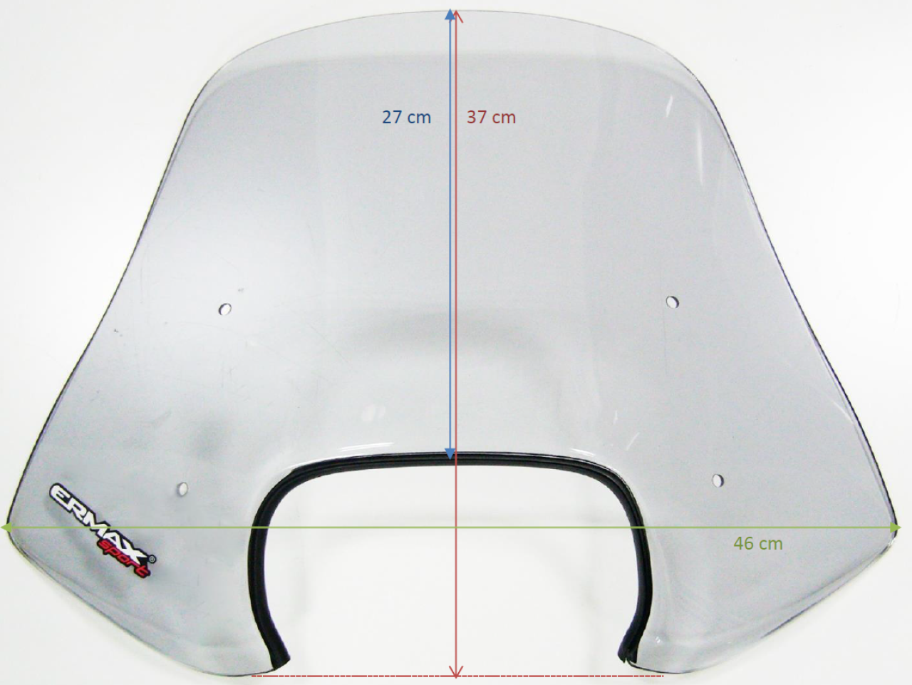 Windshield ERMAX Sport H 400 mm for Vespa Sprint 50-150cc 2T/4T, black