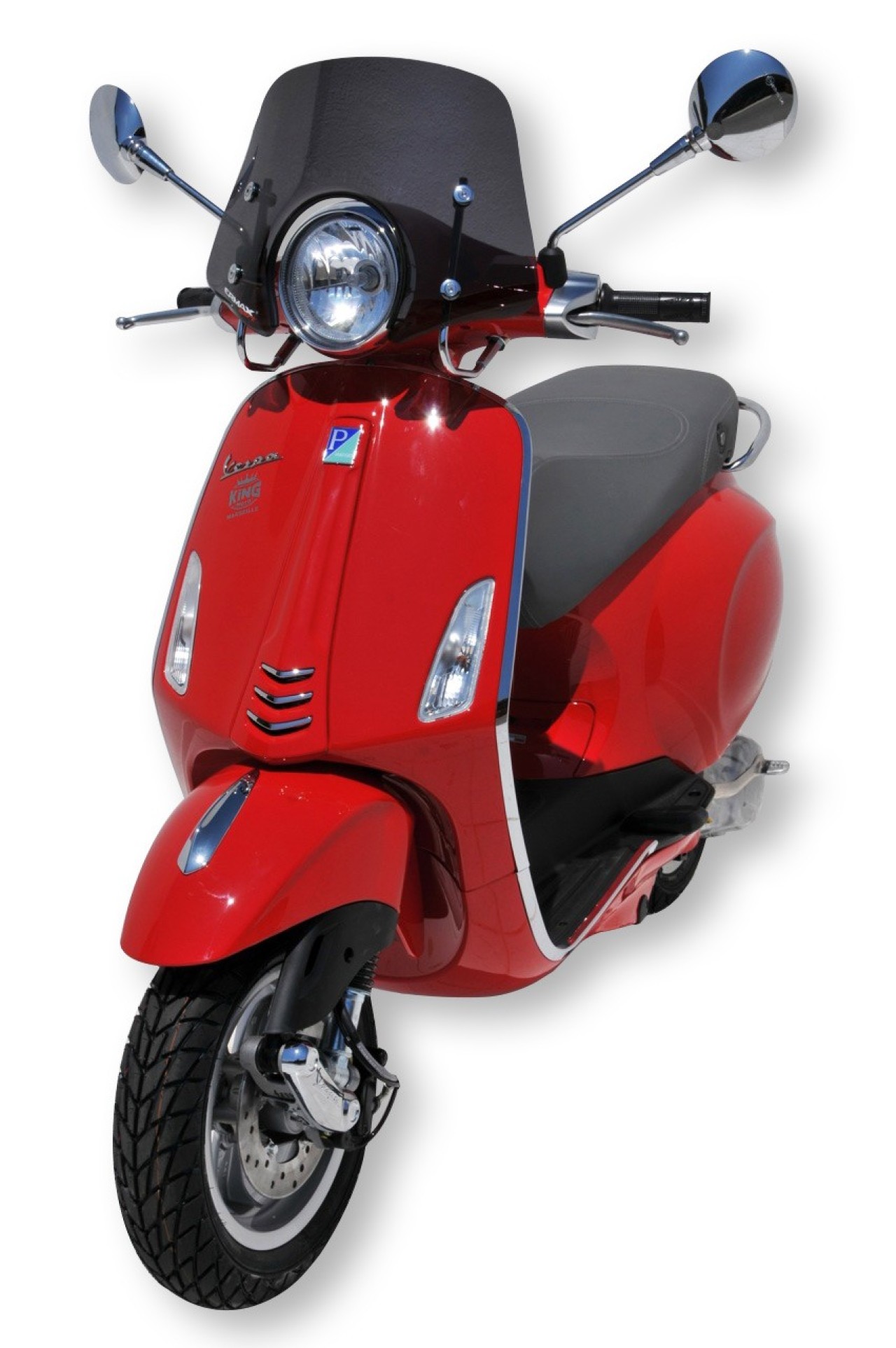 Windshield ERMAX Piccolo H 300 mm for Vespa Primavera 50-150cc 2T/4T, tinted/light black