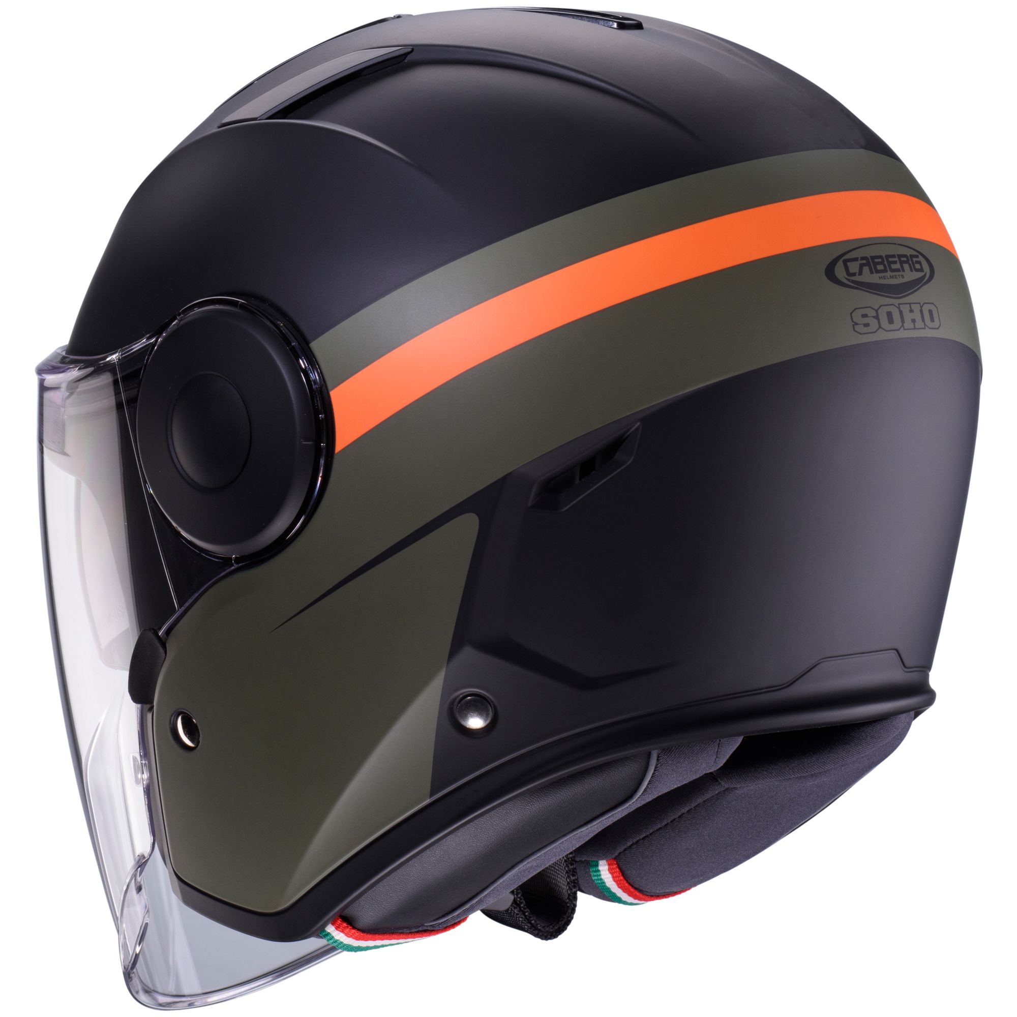 Caberg helmet Soho Zephyr matt-black/green-orange