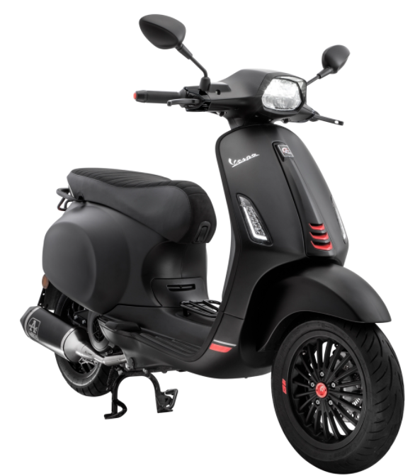 Connecting piece mono-slotted tube leg shield black matt for Vespa Primavera/Sprint 50-150cc