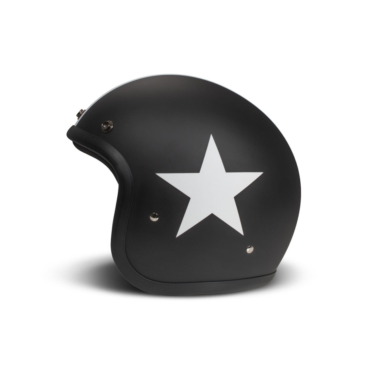 DMD jet helmet Retro, black, matt, Star Black, fiberglass, ECE 22.06