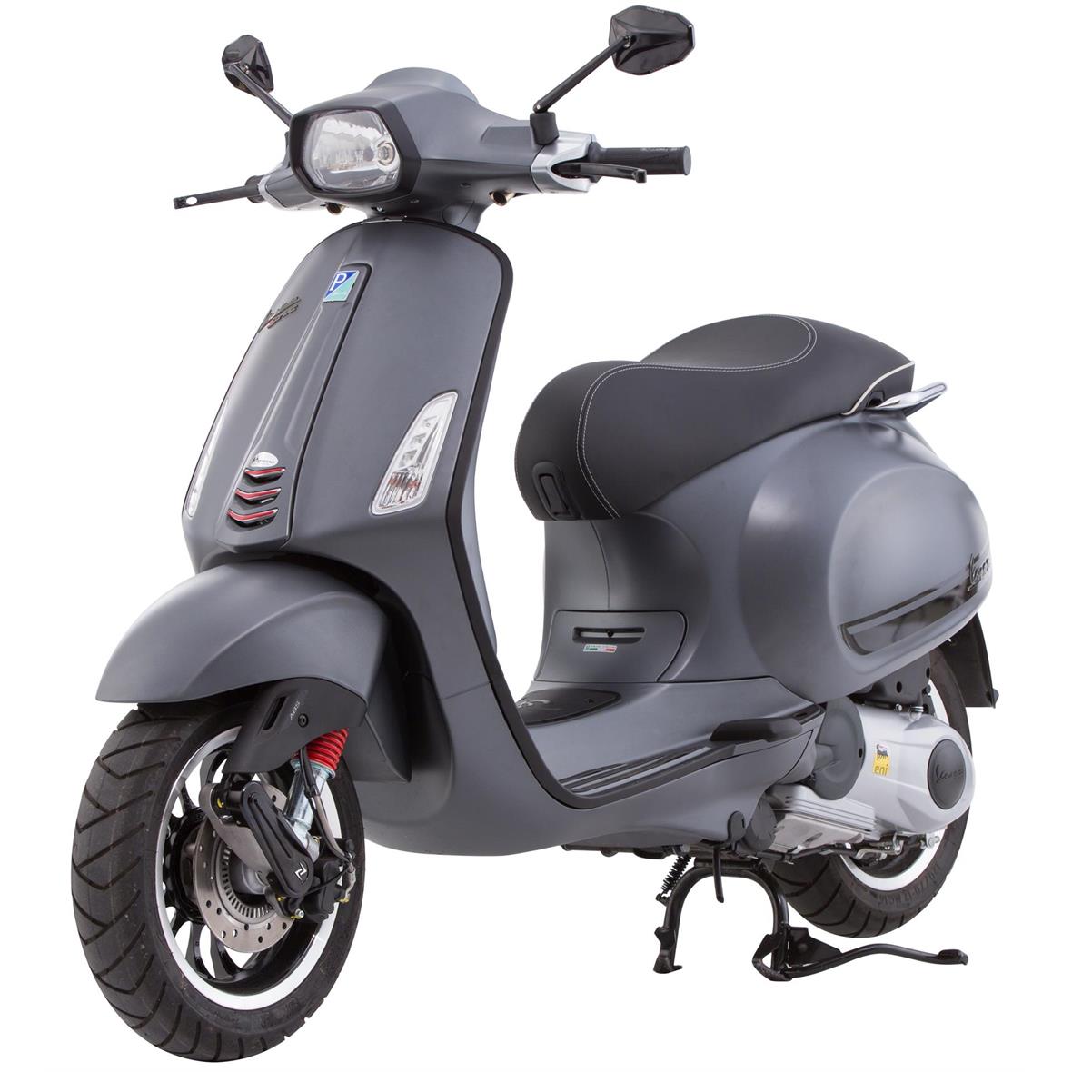 Mono slotted tube leg shield black gloss for Vespa Primavera/Sprint 50-150ccm