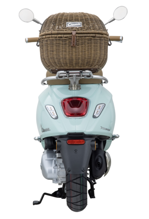 Luggage basket Classic with luggage bridge for Vespa Primavera/Sprint 50-150ccm, dark brown