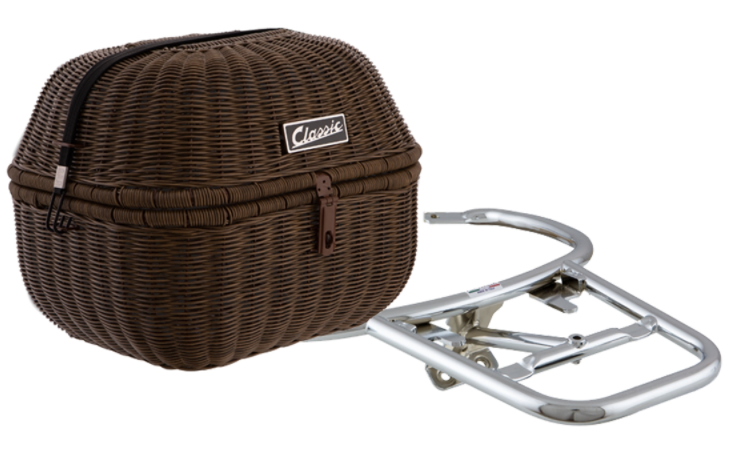 Luggage basket Classic with luggage bridge for Vespa Primavera/Sprint 50-150ccm, dark brown