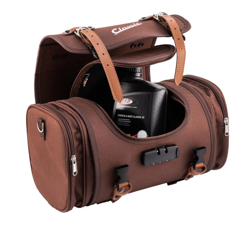 Bag "Classic" small for Vespa, nylon, tobacco brown