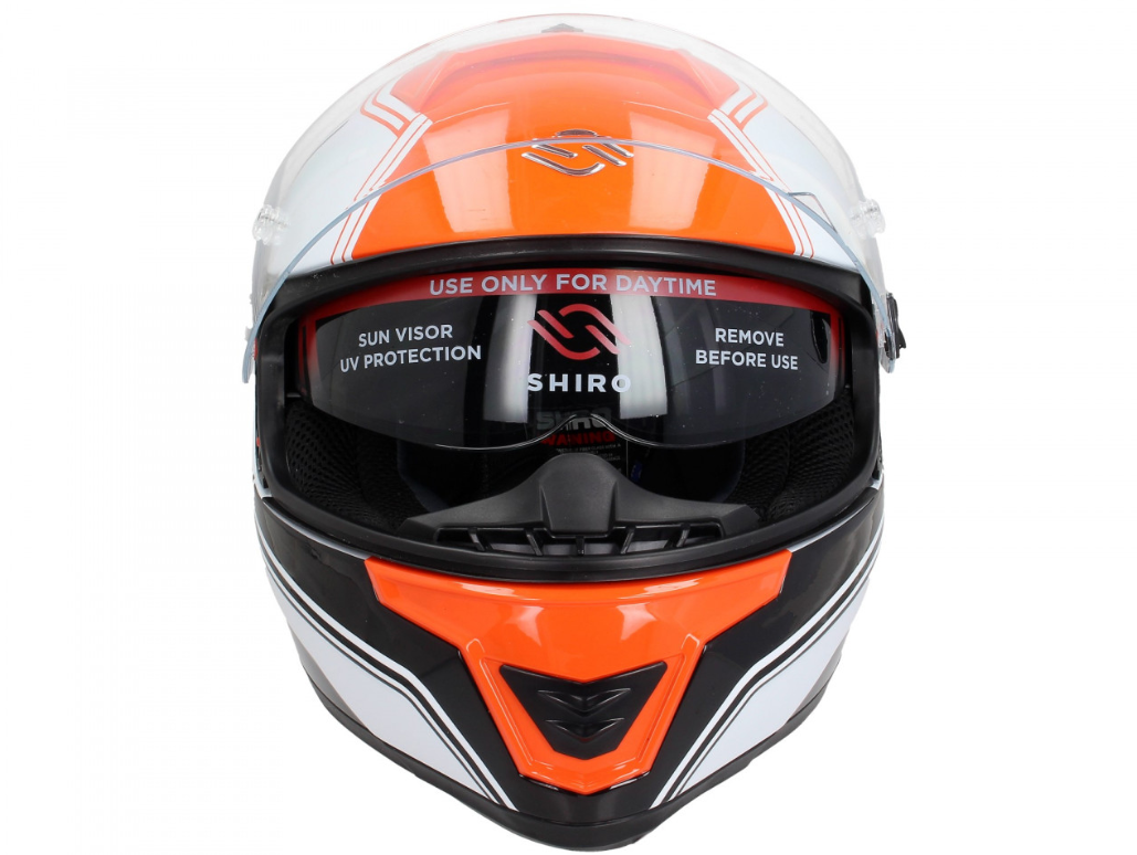 Shiro full face helmet, SH351, Fiber, F4, orange