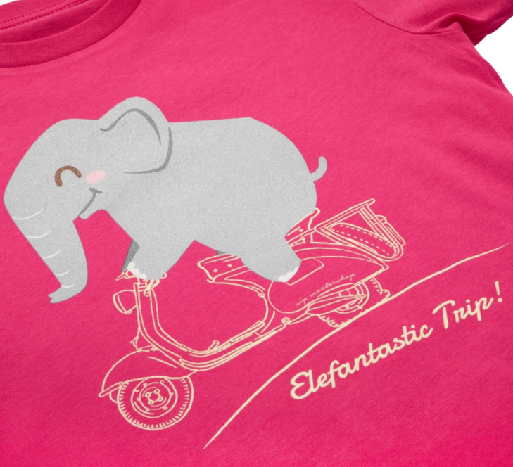 Kids T-shirt "Elefantastic Trip!", pink