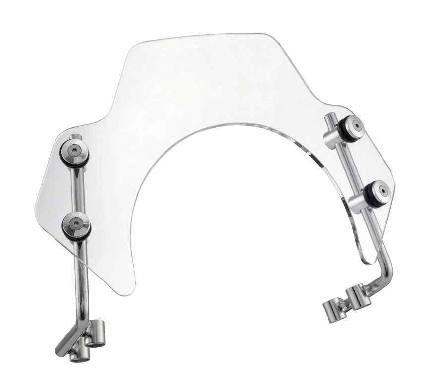 Flyscreen for Vespa PX 80-200cc, silver holders, clear