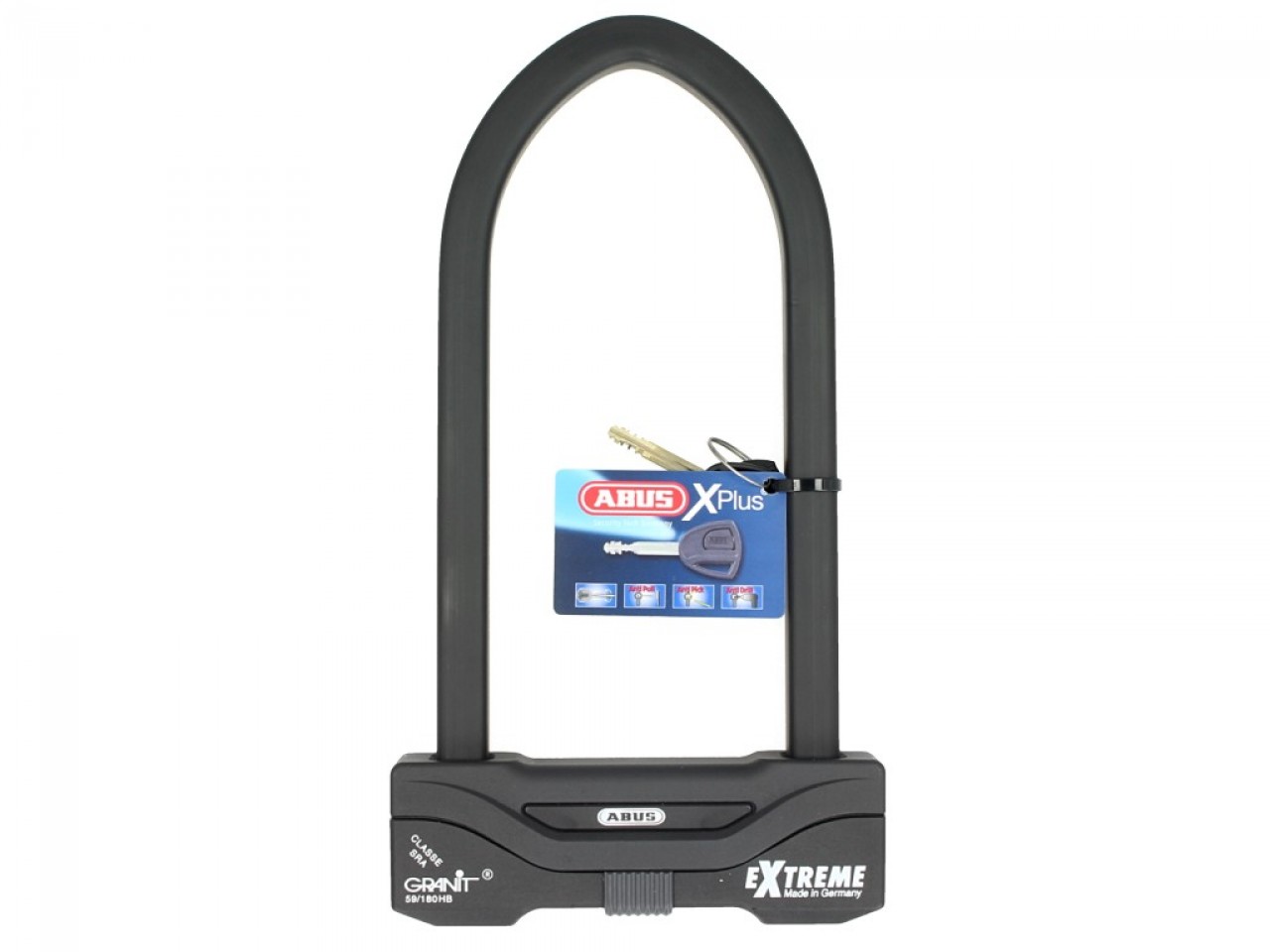 ABUS U-lock 260x111 Granit Extreme Plus 59 for Motorcycle, Scooter & Vespa
