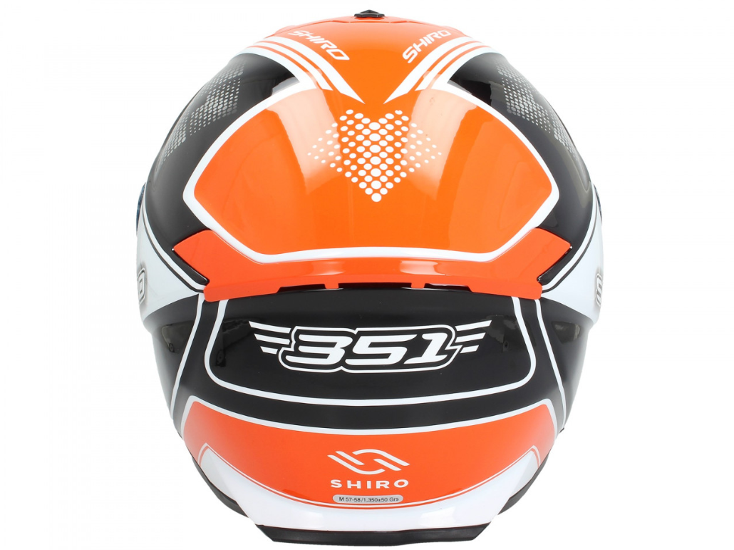 Shiro full face helmet, SH351, Fiber, F4, orange
