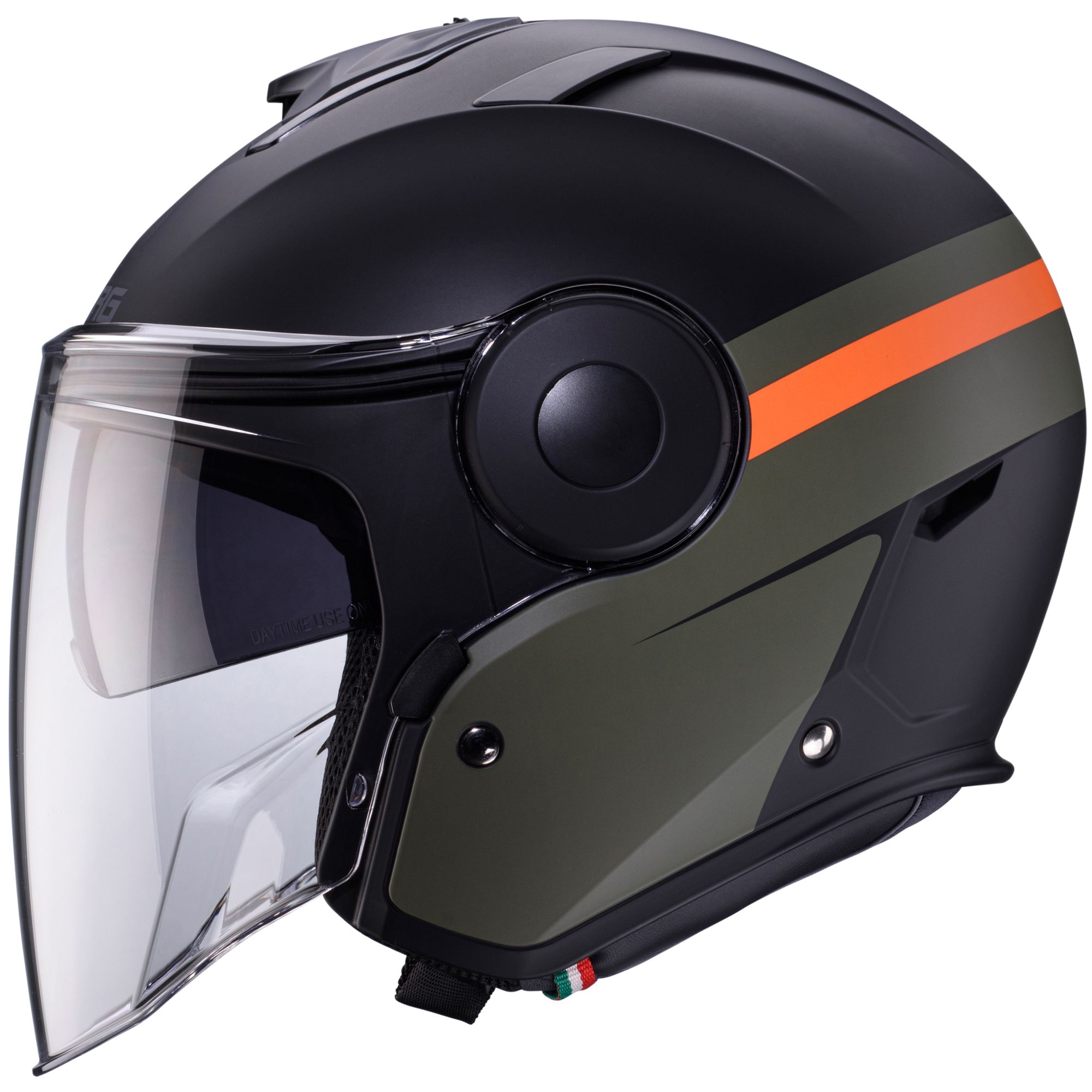 Caberg helmet Soho Zephyr matt-black/green-orange