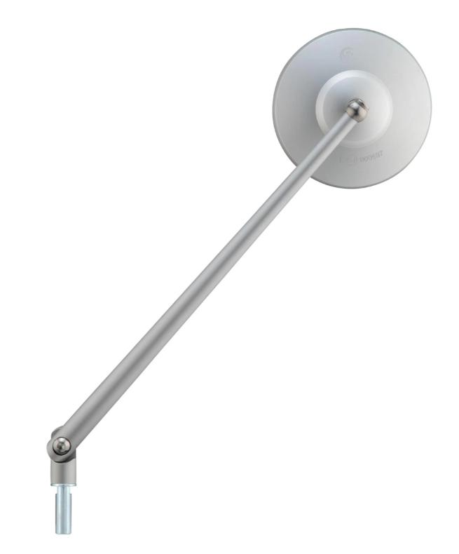 Standard mirror for Vespa, left-hand thread, silver matt
