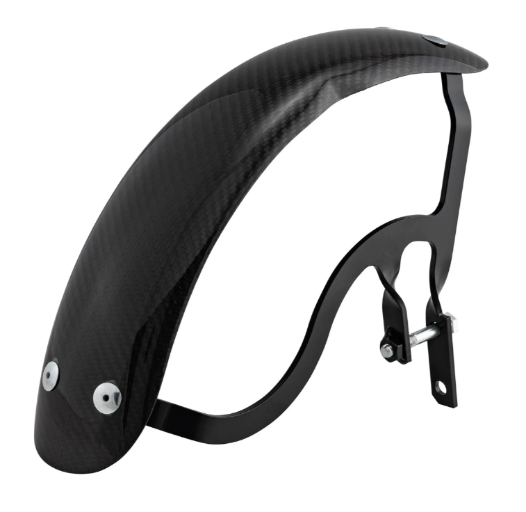 Mudguard Garelli Race EVO II for Vespa PX 80-200cc, carbon, holder black