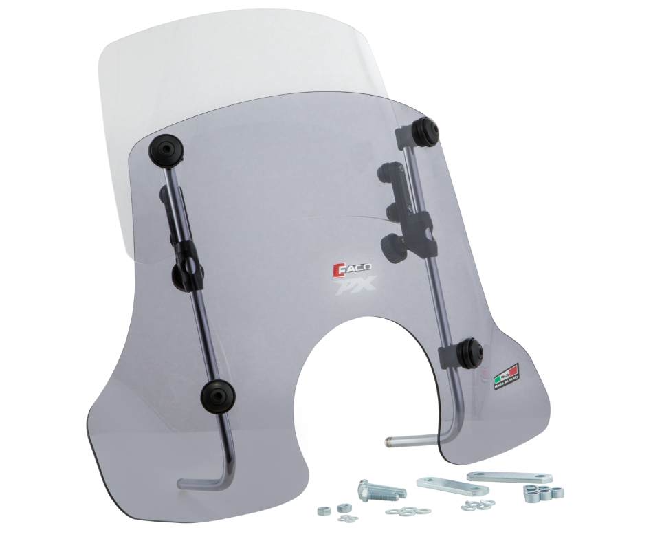 Windshield FACO "Twin-Screen" for Vespa PX 80-200cc, tinted