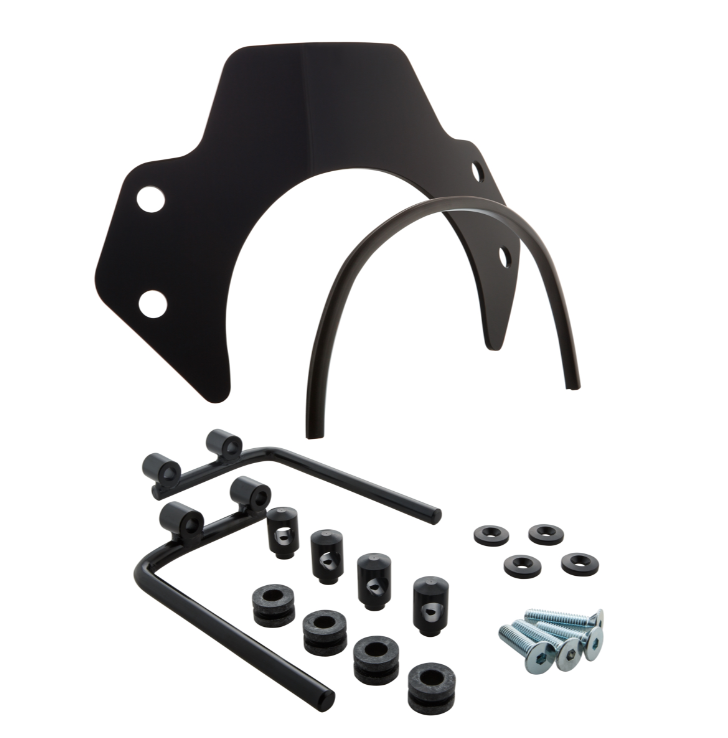 Flyscreen for Vespa PX 80-200cc, black holders, black tinted