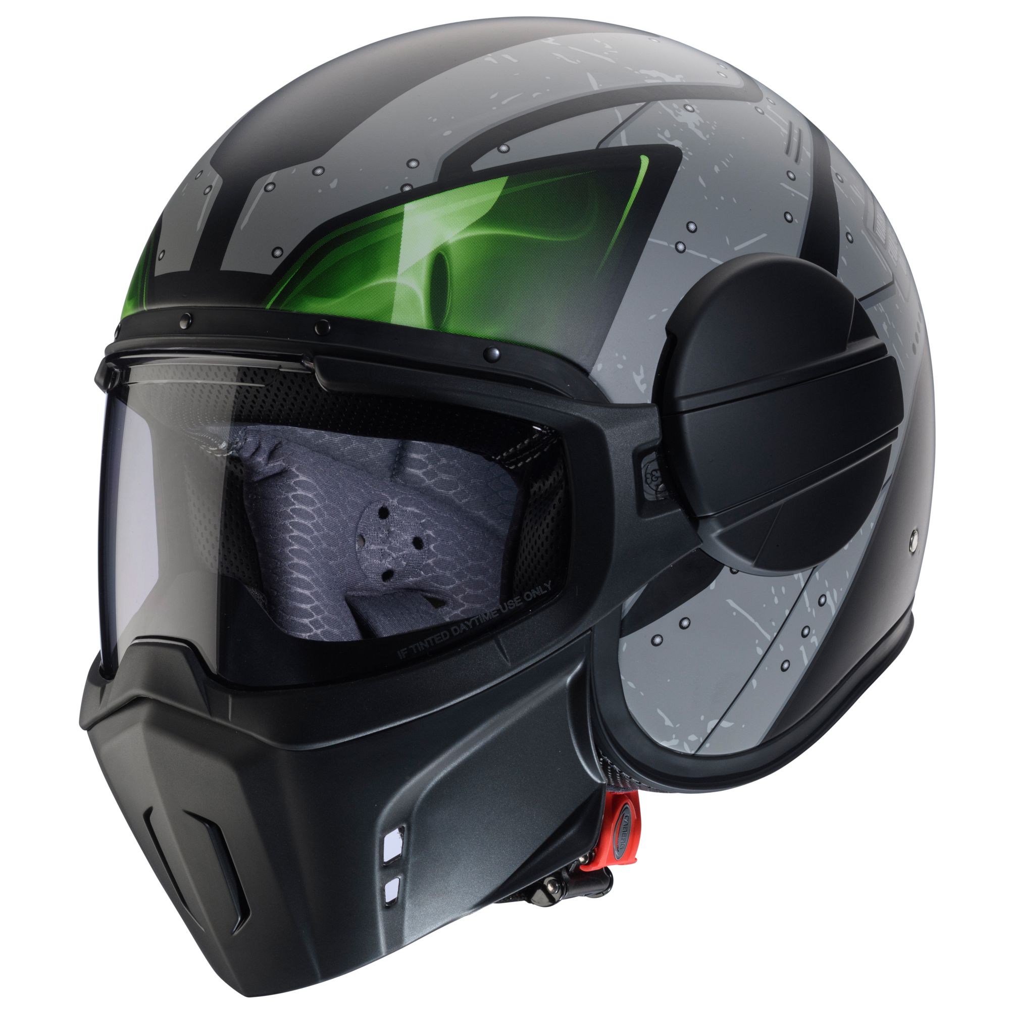 Caberg helmet Ghost X Vyrus matt-black/grey-fluo-green