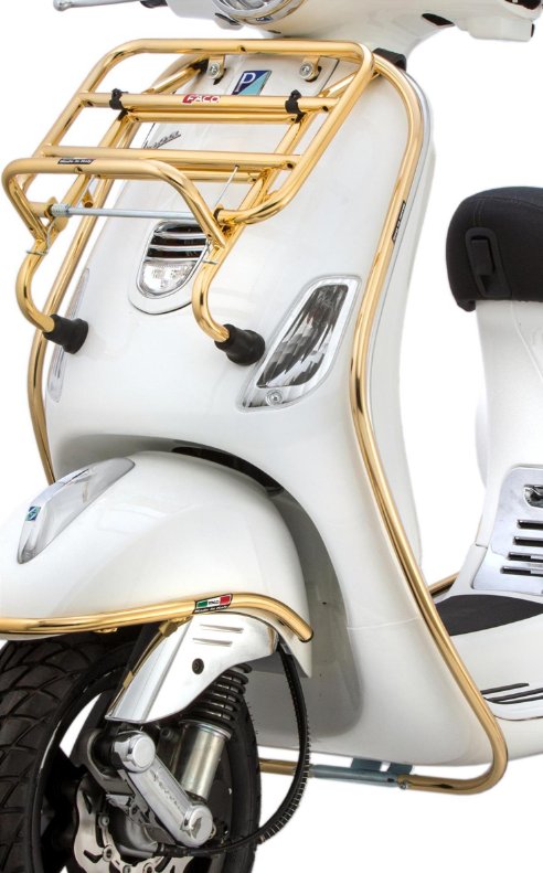 Crash bar leg shield for Vespa LX/LXV 50-150cc, gold