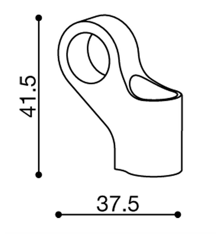 Mirror adapter RIZOMA "Side Mount" L 42.5 mm for Vespa, black anodized