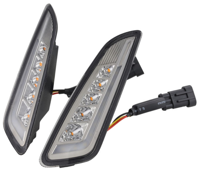 Turn signal kit front left/right for Vespa Primavera/Sprint 50cc 2T/4T, tinted