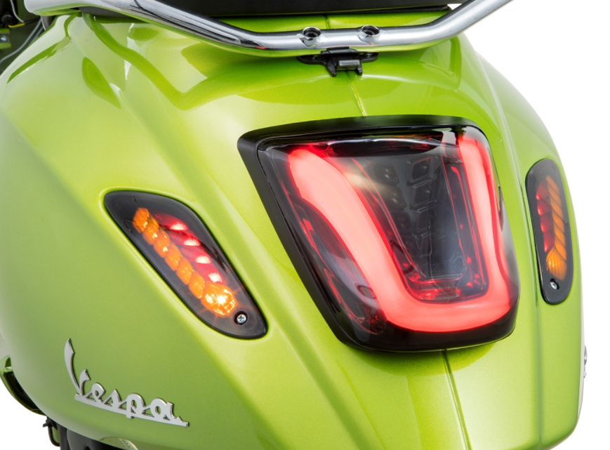 Taillight MK II tinted for Vespa Primavera/Sprint 50-150ccm, edge - black matt
