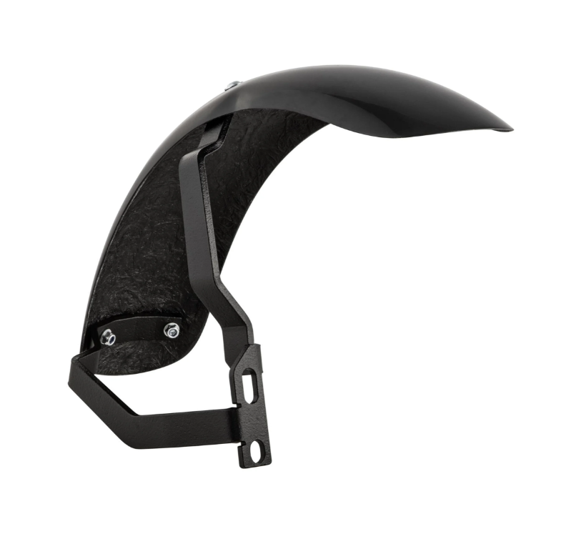 Mudguard 2.0 Garelli Race EVO II for Vespa PX 80-200ccm, GRP black, bracket black