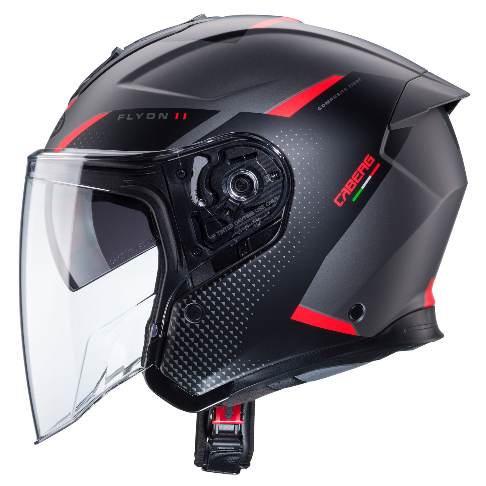 Caberg helmet Flyon II Boss matt-grey/red-black