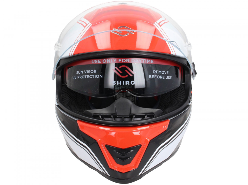 Shiro full face helmet, SH351, Fiber, F4, red