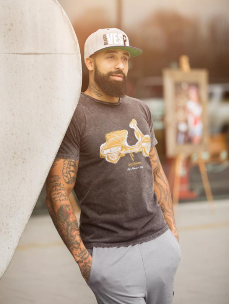 T-shirt "Life is better on a Rally", men black stone washed