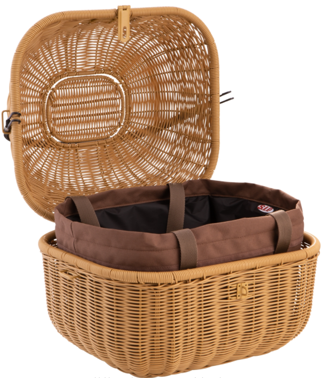 Luggage basket Classic with luggage bridge for Vespa Primavera/Sprint 50-150cc,brown