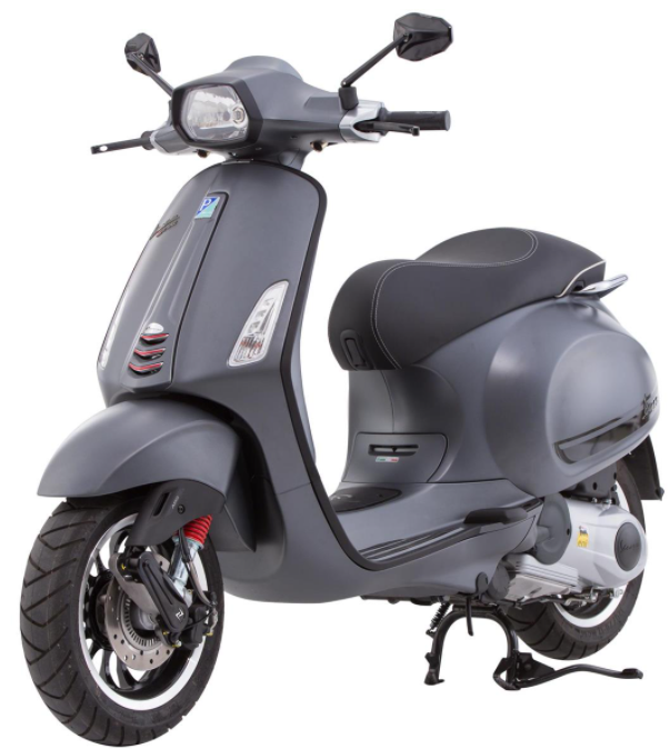 Connecting piece mono-slotted tube leg shield black matt for Vespa Primavera/Sprint 50-150cc