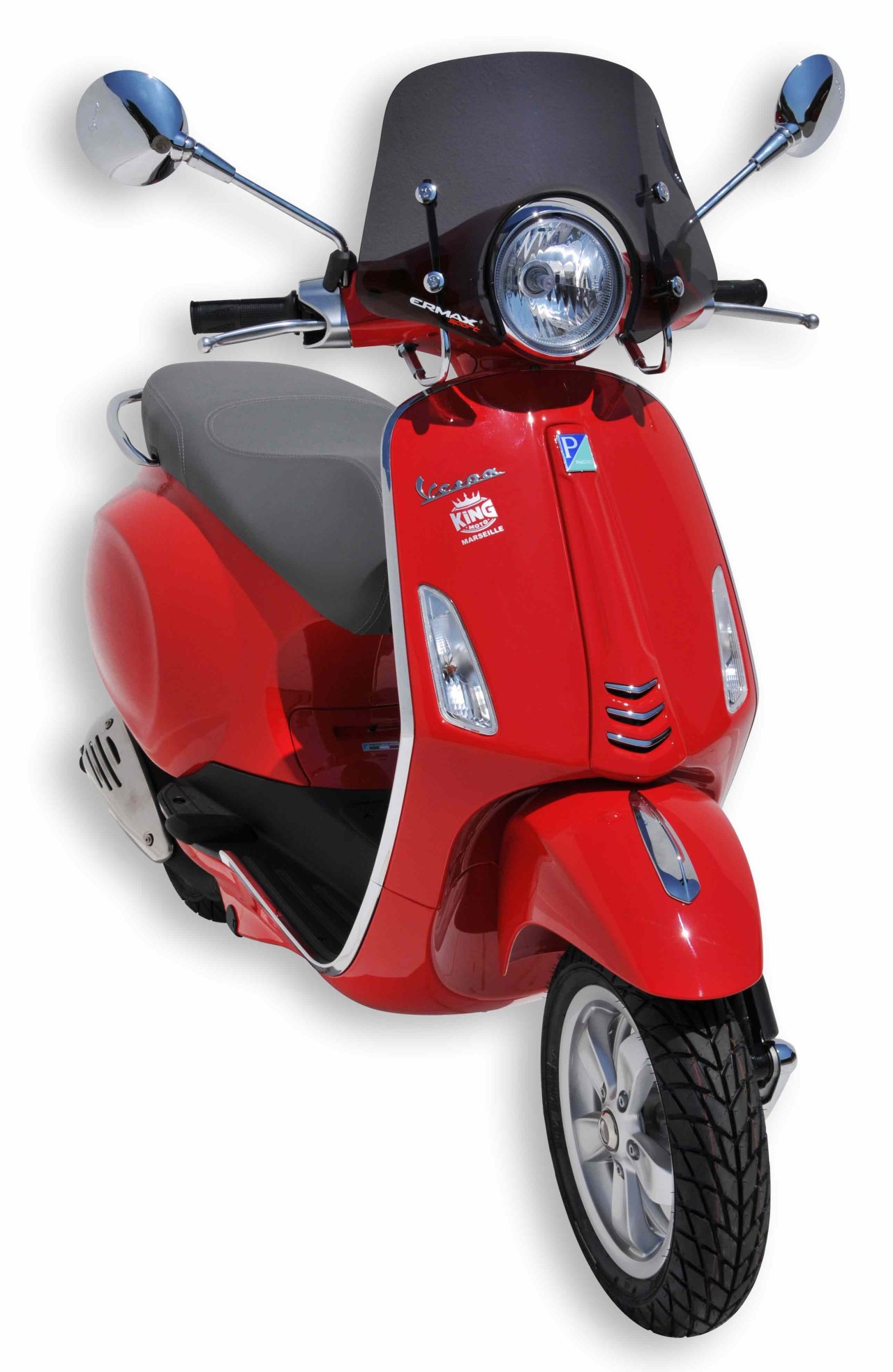Windshield ERMAX Piccolo H 300 mm for Vespa Primavera 50-150cc 2T/4T, tinted/light black