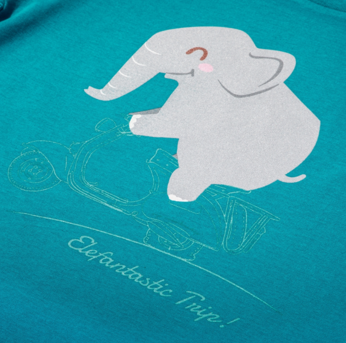 Kids T-shirt "Elefantastic Trip!", turquoise