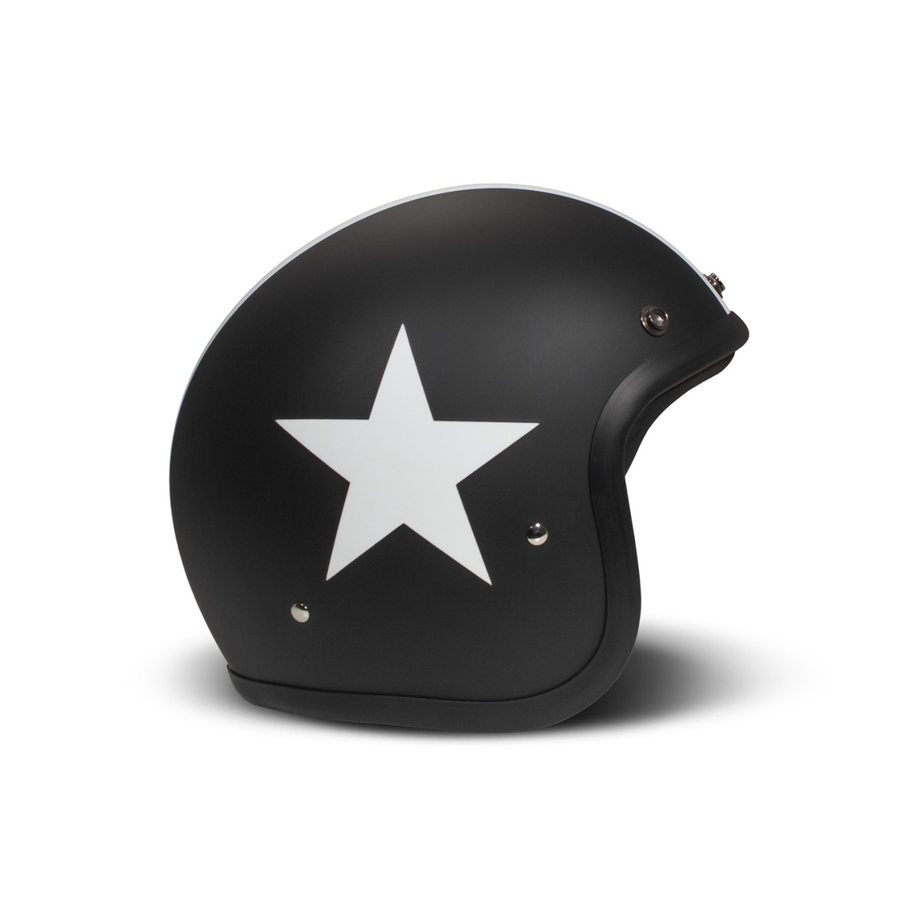 DMD jet helmet Retro, black, matt, Star Black, fiberglass, ECE 22.06