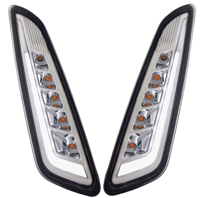 Turn signal kit front left/right for Vespa Primavera/Sprint 50cc 2T/4T, tinted