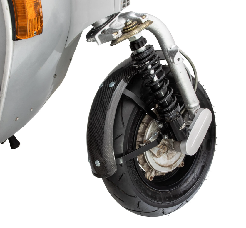 Mudguard Garelli EVO II for Vespa PX 80-200cc, carbon, holder black