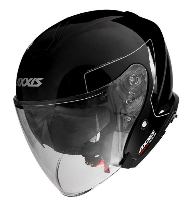 Axxis jet helmet, Mirage SV Solid, black glossy
