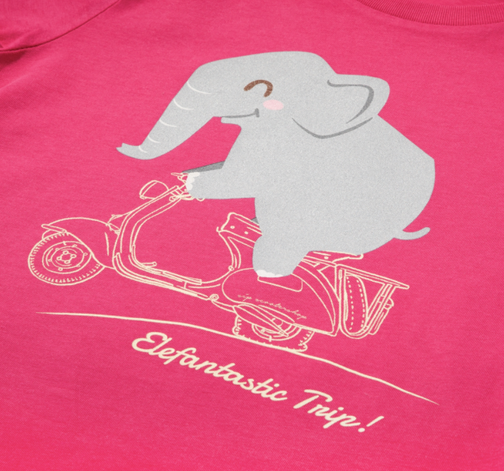 Kids T-shirt "Elefantastic Trip!", pink