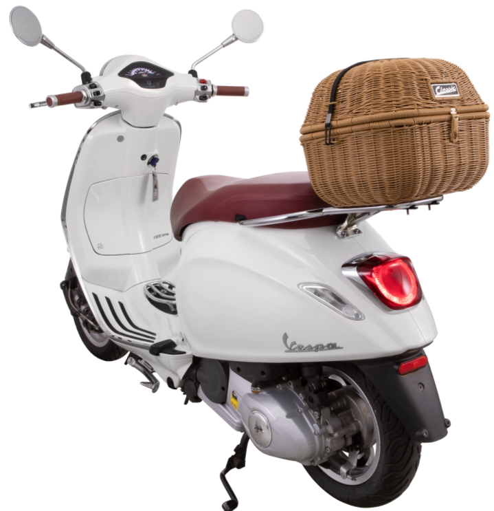 Luggage basket Classic with luggage bridge for Vespa Primavera/Sprint 50-150cc,brown