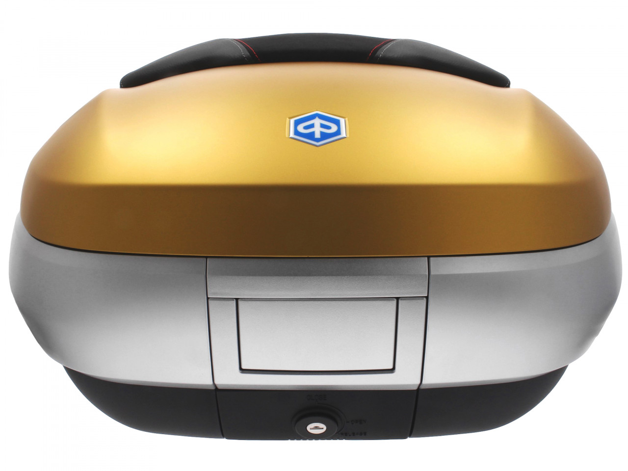 Top Case 50 l, (LE_gold matt) incl. back cushion for Piaggio MP3 500 Sport Advance HPE