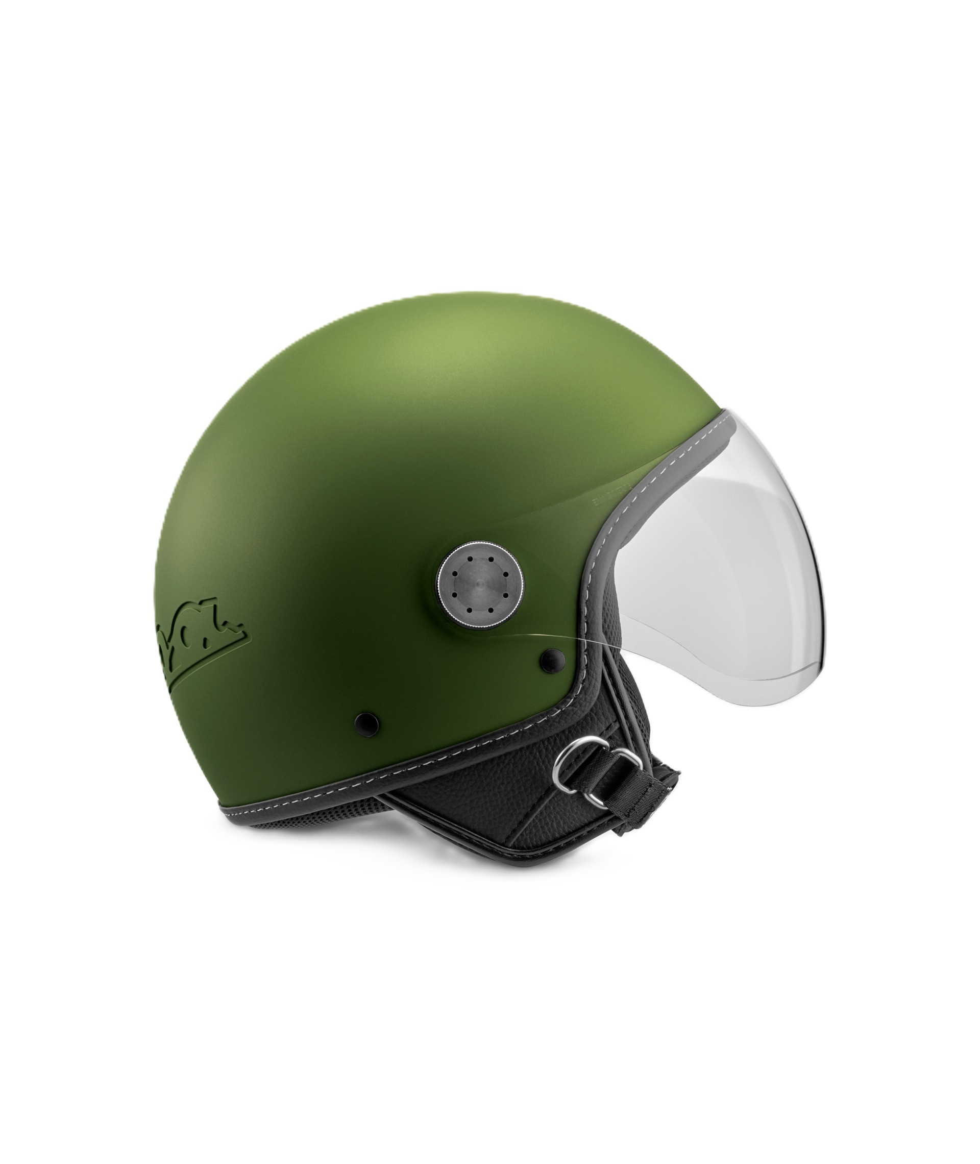Vespa Open-Face Helmet, Vespa Long-Visor, Matte Green