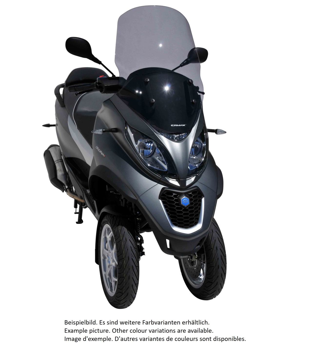 Windshield ERMAX for Piaggio MP3 400 HPE (-22), tinted/light black