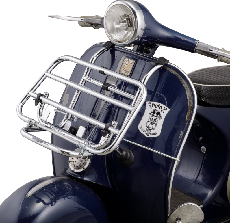 Luggage rack front for Vespa PX 80-200cc, foldable, black