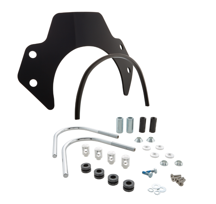 Flyscreen for Vespa GTS/GTS Super/GT/GT L 125-300cc, silver holder, black tinted
