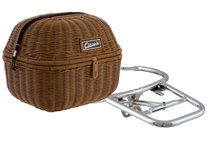 Luggage basket Classic with luggage bridge for Vespa Primavera/Sprint 50-150cc,brown
