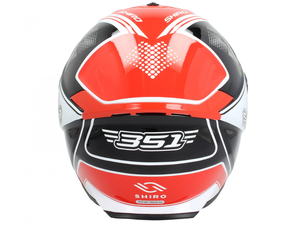 Shiro full face helmet, SH351, Fiber, F4, red