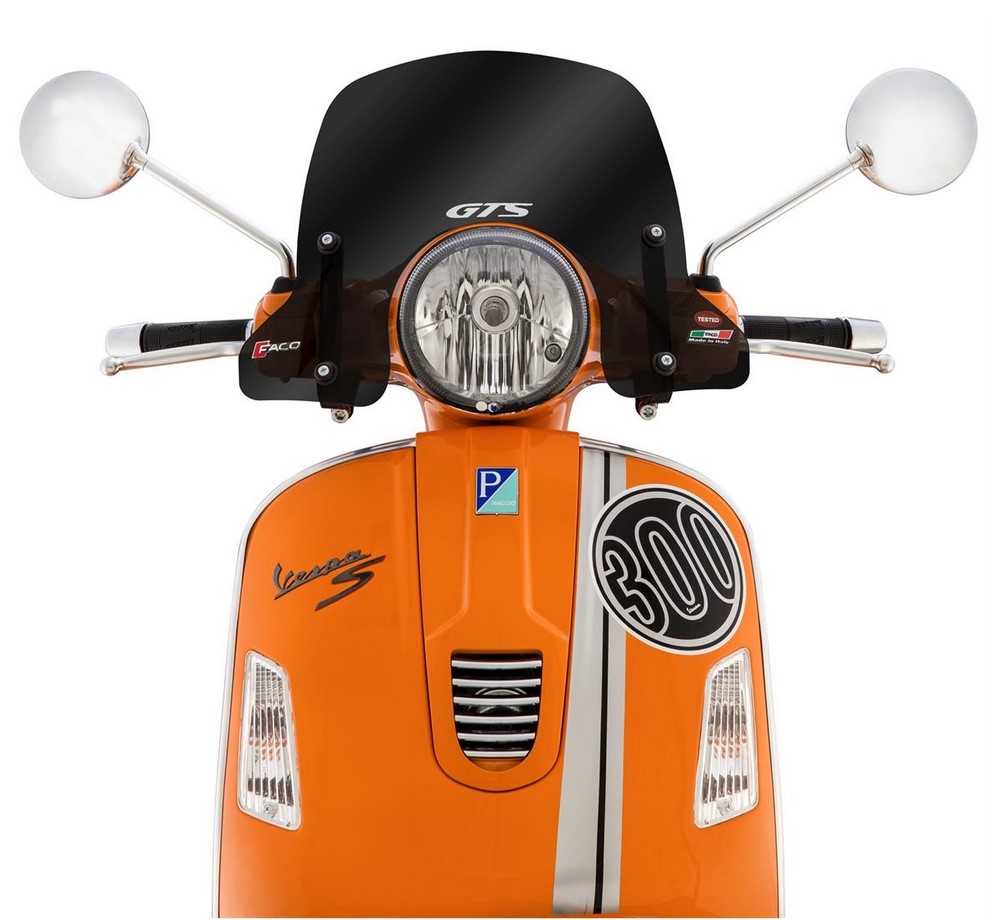 Half-height windshield for Vespa GTS/GTS Super/GT/GT L 125-300cc, tinted